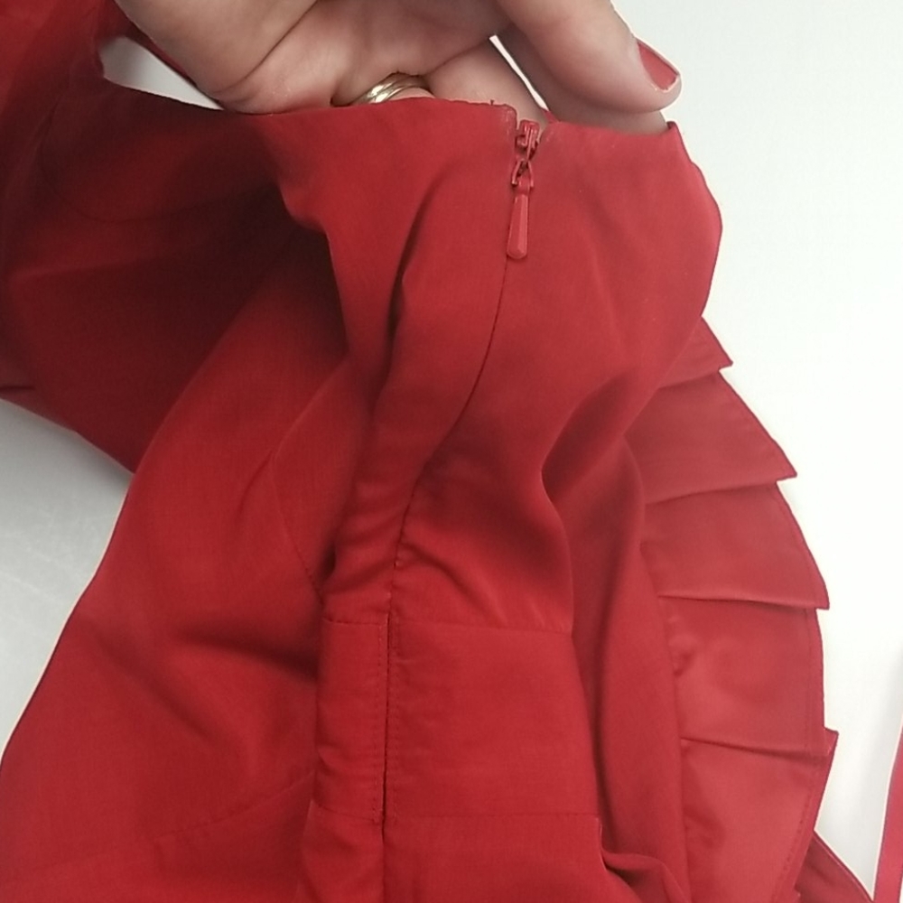 The Limited Red One Shoulder Ruffle Dress 2 - Picture 11 of 11
